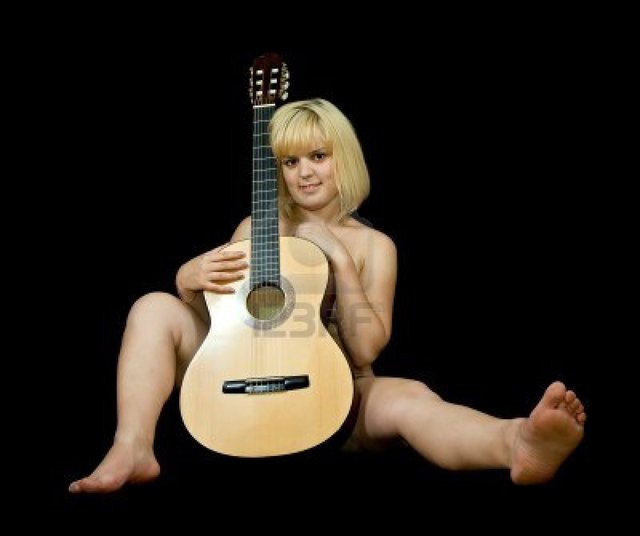 black naked girl pictures girl photo naked black background guitar jackf acoustic