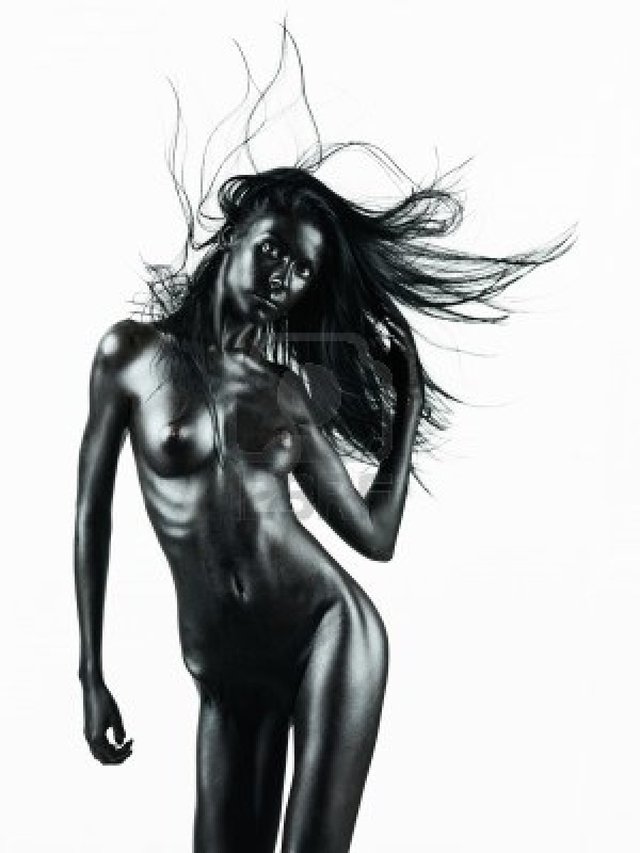 black nude pic young photo dance artistic nude black woman white painted skin background isolated shotsstudio movem