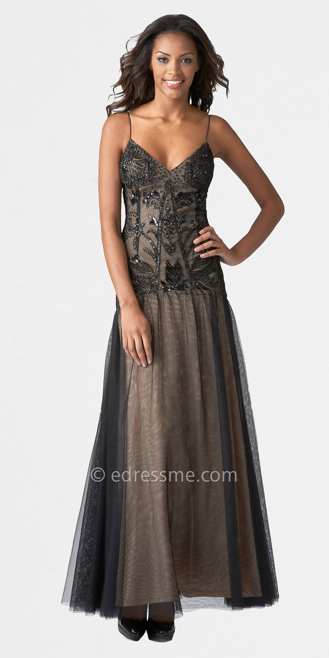 black nude pic product media nude black lace catalog aidan beaded evening dresses mattox feze