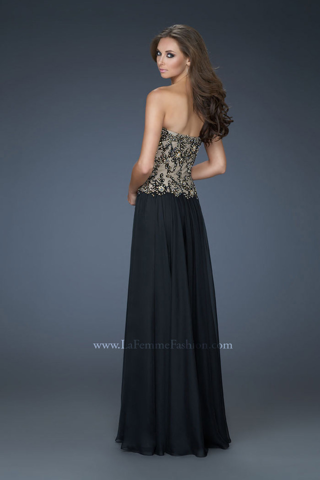 black nude pic nude black gown evening bedazzling strapless chiffon