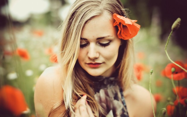 blond girl gallery girl blonde wallpapers flower poppy