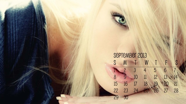 free blond babes girl wallpapers blond calendar september