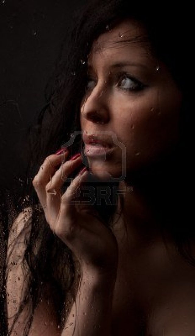 free girl on girl ebony porn girl photo nude black wet glass background oshepkov