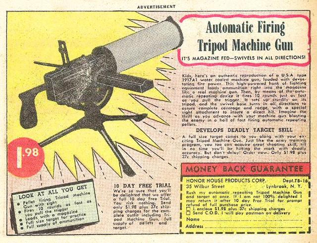 funny adult comics comic world book gun ads strange machine tripod