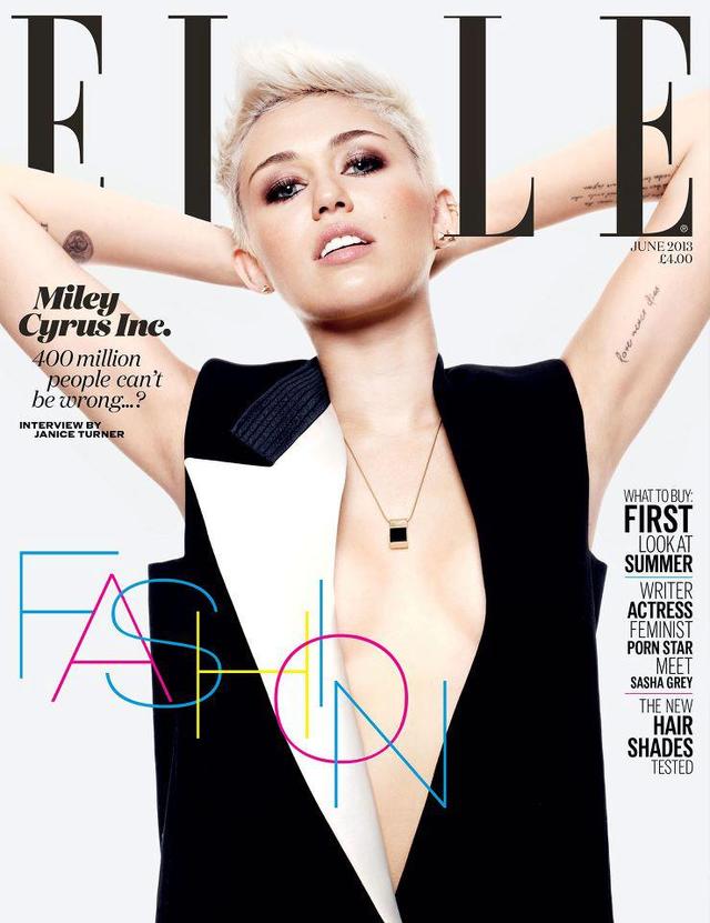 girl hot and sexy photo girl hot magazine sexy elle cleavage cover miley cyrus clevage