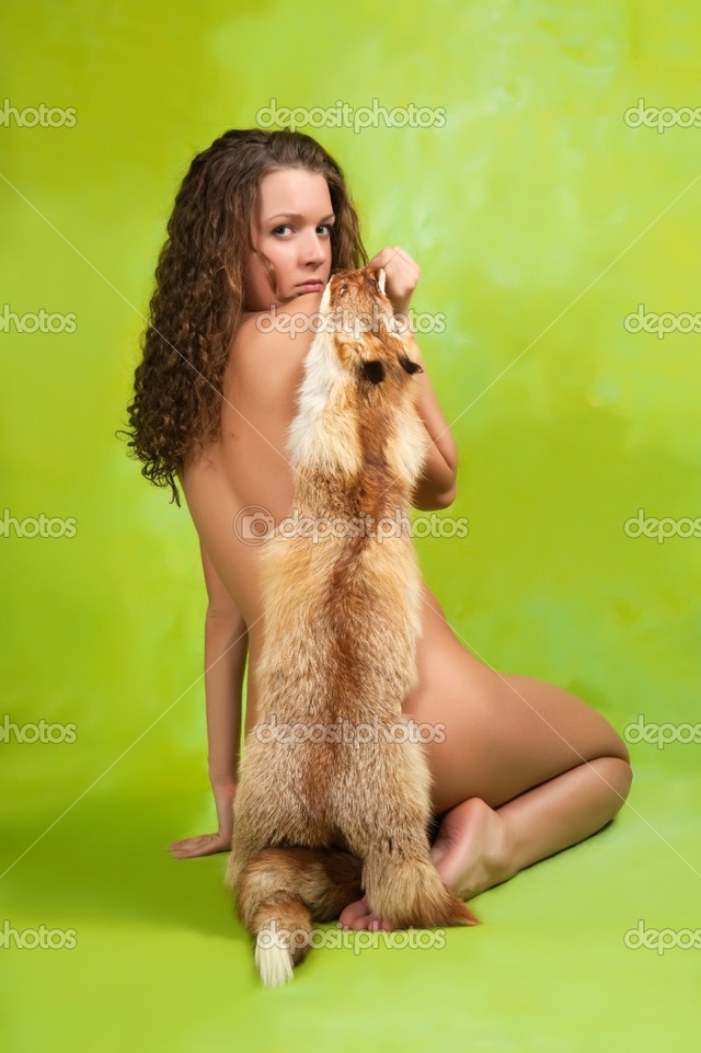 naked girl pics girl photo naked fox stock fur depositphotos