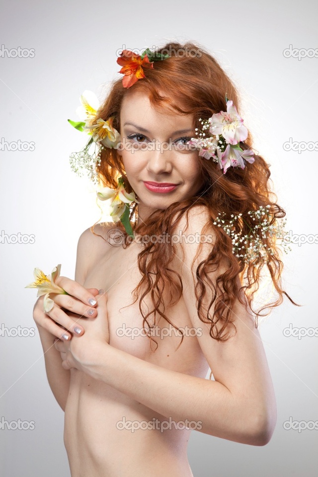 naked woman pics photo beautiful portrait naked woman spring stock flowers depositphotos