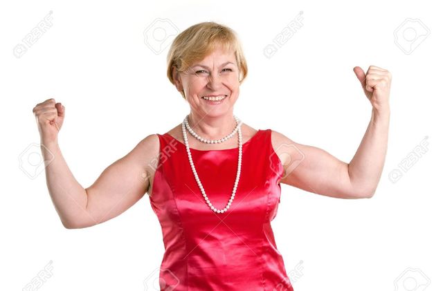 old mature women pictures photo portrait woman mature older fit stock senior flexing biceps photobac