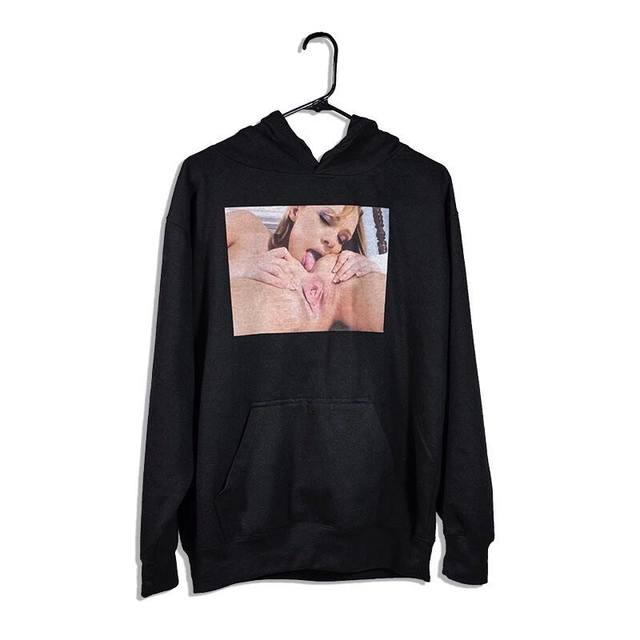 photo of black porn porn product white hoodie