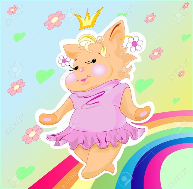 pics of little pussy photo pussy little princess plump stock rainbow cat dancing along vector geshanya