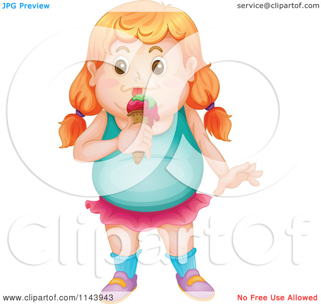 free pictures of fat girls free girl eating fat cartoon cream portfolio royalty ice illustration clipart vector colematt