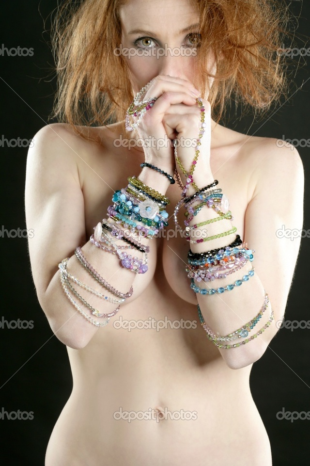 sexy red headed women photo sexy redhead woman stock around jewelry arms depositphotos