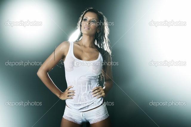 sexy wet panties pic photo sexy woman white wet wearing panties stock tank depositphotos