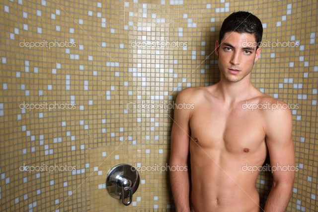 young nude pics young photo sexy nude shower man bathroom posing tile stock depositphotos