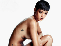 soft core porn rihanna nude naked nipple breasts strips down shows tits nip