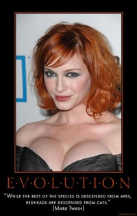 porn redhead evolution life time woman human nature origin ape redhead demotivational poster dichotomy geek