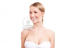 beautiful big breast image lanak pretty young blond woman beautiful breast looking side copyspace text photo