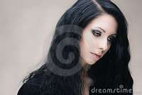 brunette woman pics young attractive gothic brunette woman stock photo