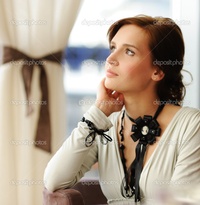 brunette woman pics depositphotos beautiful thinking brunette woman stock photo