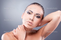 brunette woman pics depositphotos sexy brunette woman looking camera touching neck stock photo