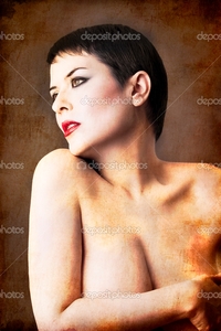 brunette woman pics depositphotos seminude beautiful short haired brunette woman androgine stock photo