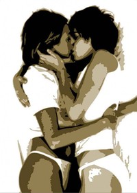 erotic lesbian pictures lesbians colour canvas modern paintings erotic lesbian kiss painting