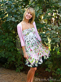 free blond babes blond teen floral dress royalty free stock