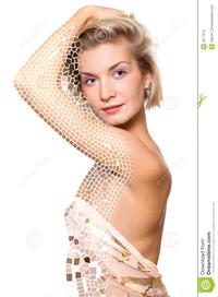 free blond babes beautiful blond girl half mosaic body royalty free stock photo