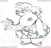 free fat woman pics royalty free clip art illustration cartoon black white outline design fat woman eating head lettuce portfolio toonaday