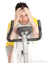 free fat woman pics tired fat woman fitness bicycle royalty free stock photos