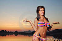 free hot bikinis hot girl bikini sunset royalty free stock photo