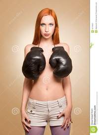free naked girl pics boxing half naked girl studio royalty free stock photography