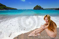free naked girl pics naked girl sandy coast sea edge royalty free stock