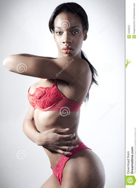 free pics lingerie sophistoicated black women red lingerie royalty free stock photography