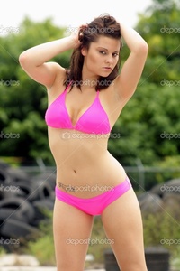 hot sexy brunettes pics depositphotos sexy brunette hot pink bikini stock photo