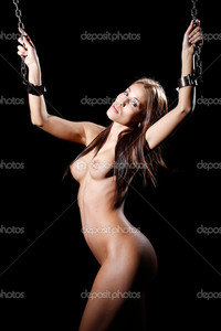 naked bondage depositphotos bondage art style nude naked woman tied chain stock photo