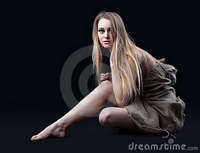 naked girl pictures free naked girl hessian sit dark royalty free stock photography