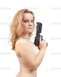 naked woman pics depositphotos sexy naked woman gun stock photo