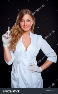 pictures of sexy nurses stock photo portrait sexy young nurse syringe black background pic