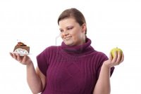 plump woman pics nyul plump woman hesitating between chocolate cake green apple smiling photo