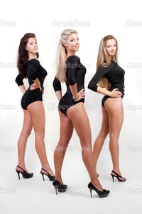 sexy black ladies photos depositphotos group three sexy ladies black body suits heels stock photo