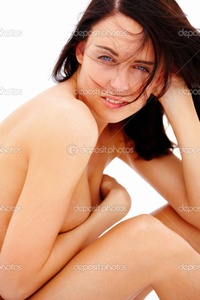 sexy nude pics depositphotos closeup portrait sexy nude happy young girl sitting isolate stock photo