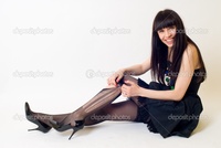 sexy woman stockings depositphotos young woman torn stockings stock photo