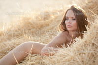 young nude pics depositphotos beautiful sexy young nude woman hay stock photo