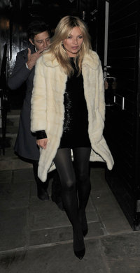 black stockings pic hot news kate moss white fur black dres photo