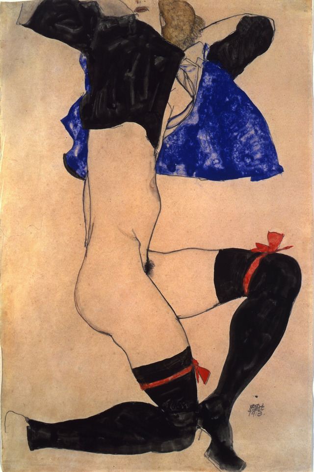 black stockings pic nude black red stockings semi garter artimages egon schiele